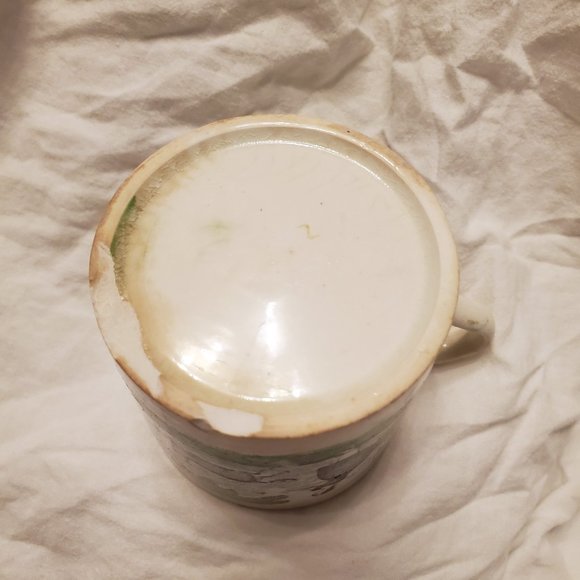 $5 SALE * Antique 1870's China Burro Child Mug Cup Staffordshire Transferware - Picture 10 of 11